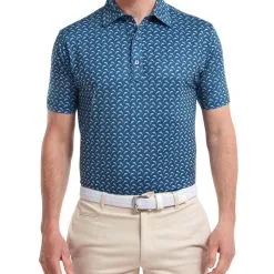 FootJoy Men's Leaping Dolphins Print Lisle Golf Polo Shirt -Clothing Shop 0074799 footjoy mens leaping dolphins print lisle golf polo shirt