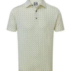 FootJoy Men's Leaping Dolphins Print Lisle Golf Polo Shirt