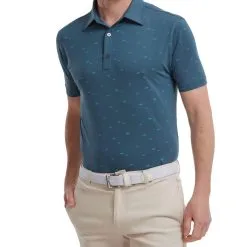 FootJoy Men's School Of Fish Print Lisle Golf Polo Shirt 23 FootJoy Men's School Of Fish Print Lisle Golf Polo Shirt -Clothing Shop 0074832 footjoy mens school of fish print lisle golf polo shirt