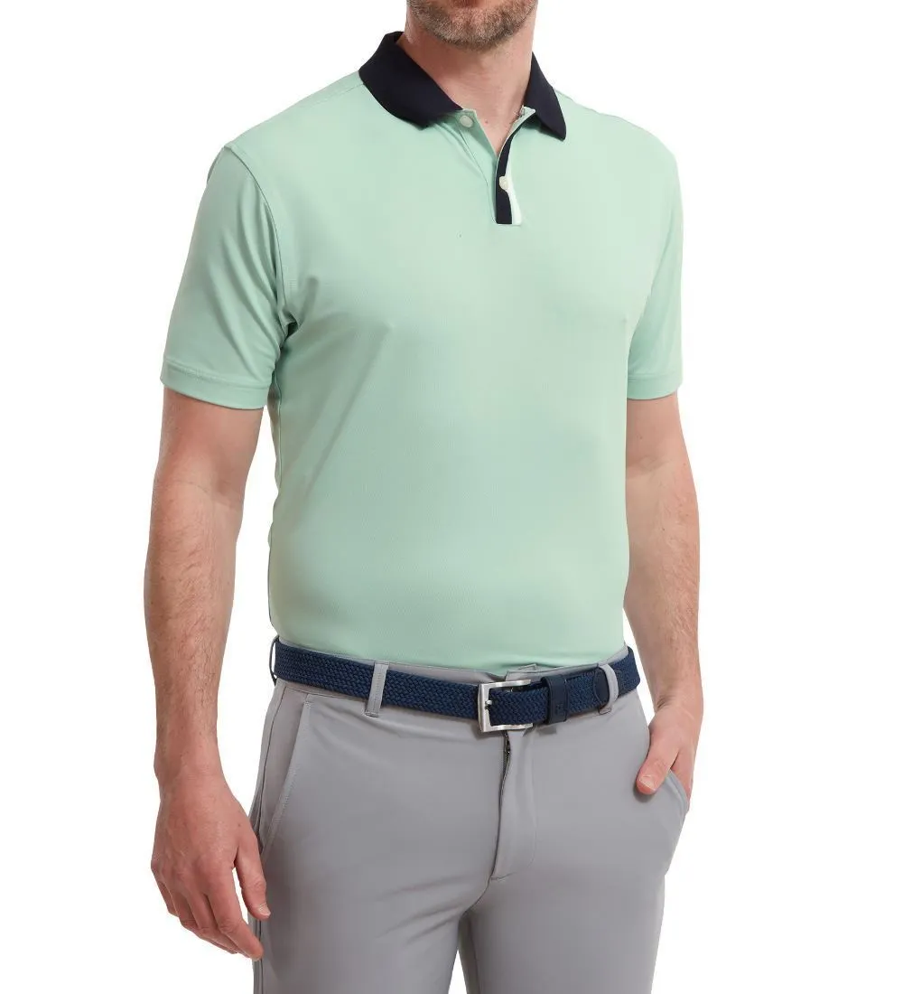 FootJoy Men's Solid Stripe Placket Pique Golf Polo Shirt 5 FootJoy Men's Solid Stripe Placket Pique Golf Polo Shirt - Image 5