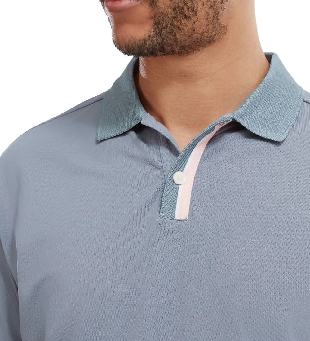 FootJoy Men's Solid Stripe Placket Pique Golf Polo Shirt 14 FootJoy Men's Solid Stripe Placket Pique Golf Polo Shirt - Image 14