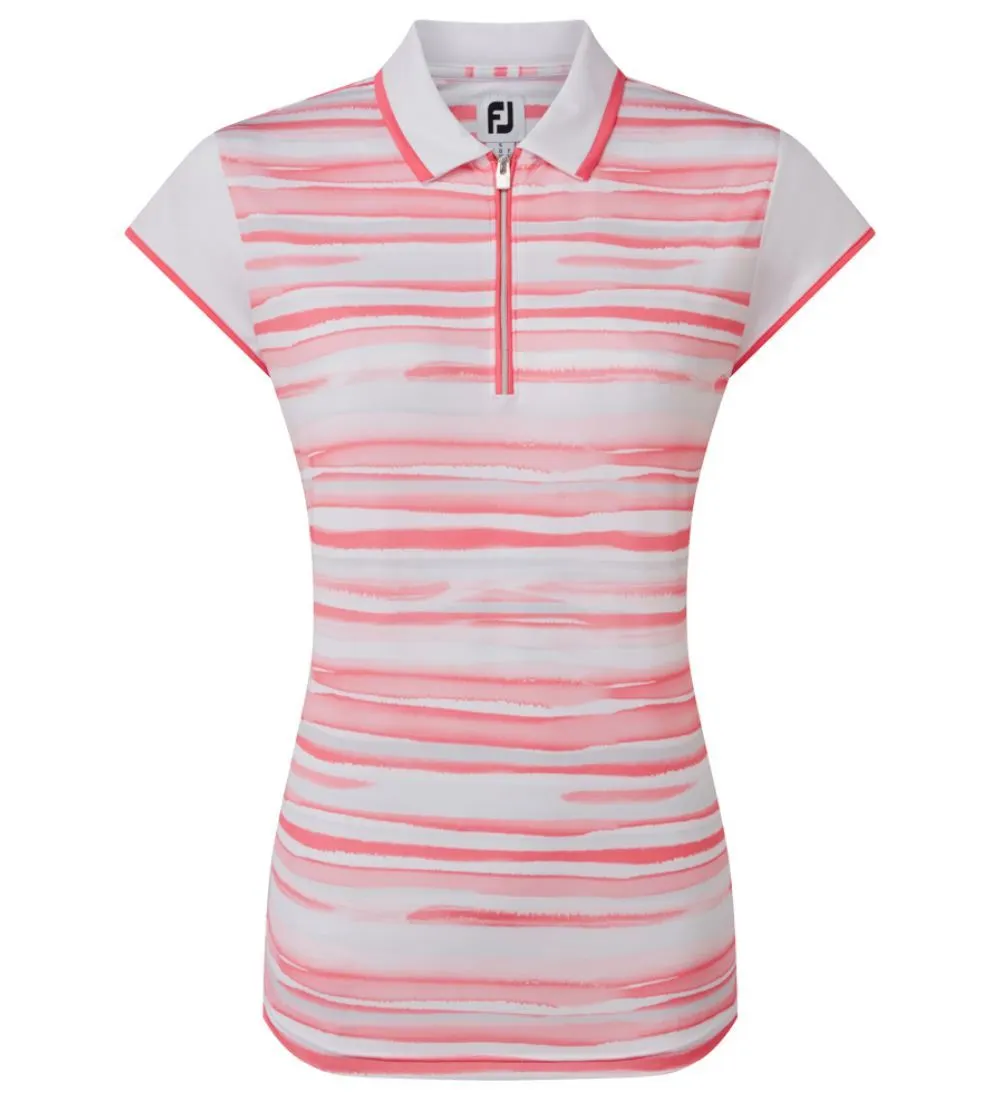 FootJoy Ladies Cap Sleeve Colour Block Golf Polo Shirt 1 FootJoy Ladies Cap Sleeve Colour Block Golf Polo Shirt