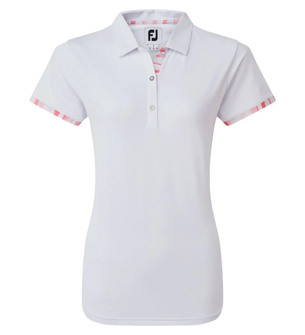 FootJoy Ladies Watercolour Trim Pique Golf Polo Shirt 7 FootJoy Ladies Watercolour Trim Pique Golf Polo Shirt - Image 7