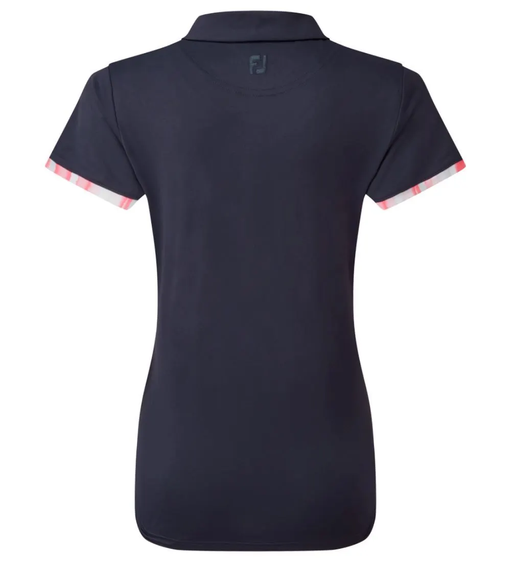FootJoy Ladies Watercolour Trim Pique Golf Polo Shirt 5 FootJoy Ladies Watercolour Trim Pique Golf Polo Shirt - Image 5