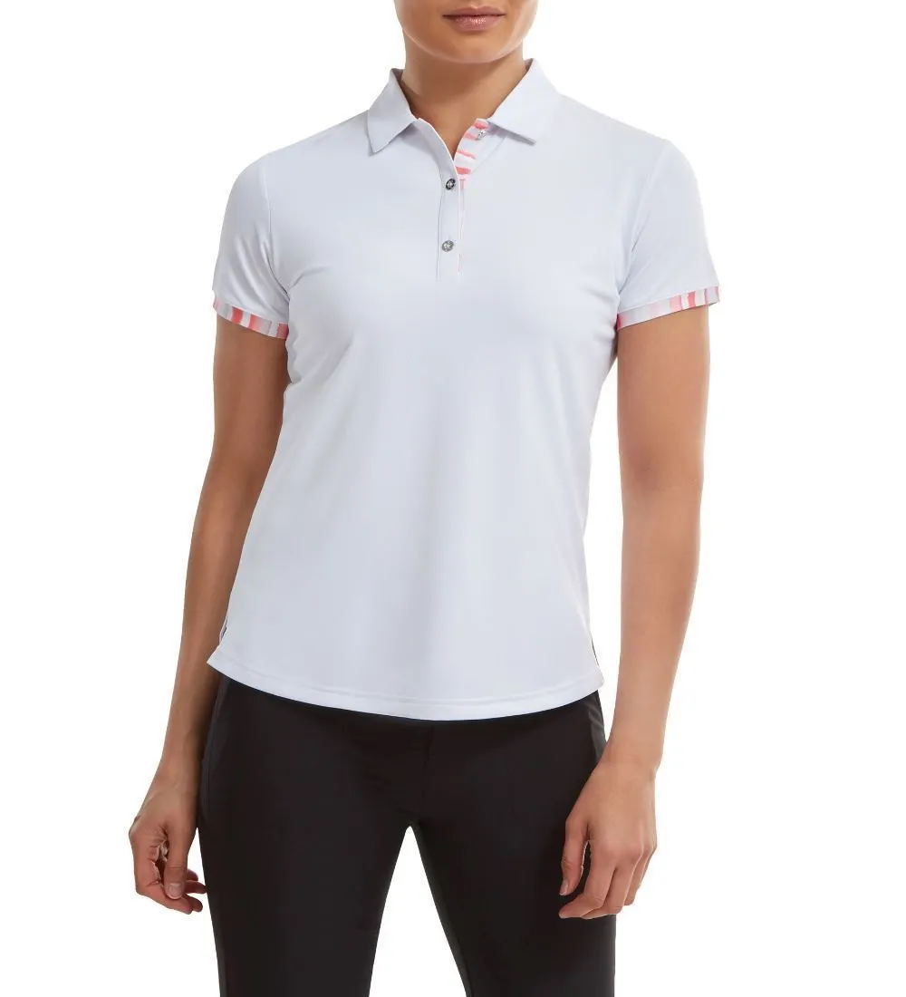 FootJoy Ladies Watercolour Trim Pique Golf Polo Shirt 6 FootJoy Ladies Watercolour Trim Pique Golf Polo Shirt - Image 6