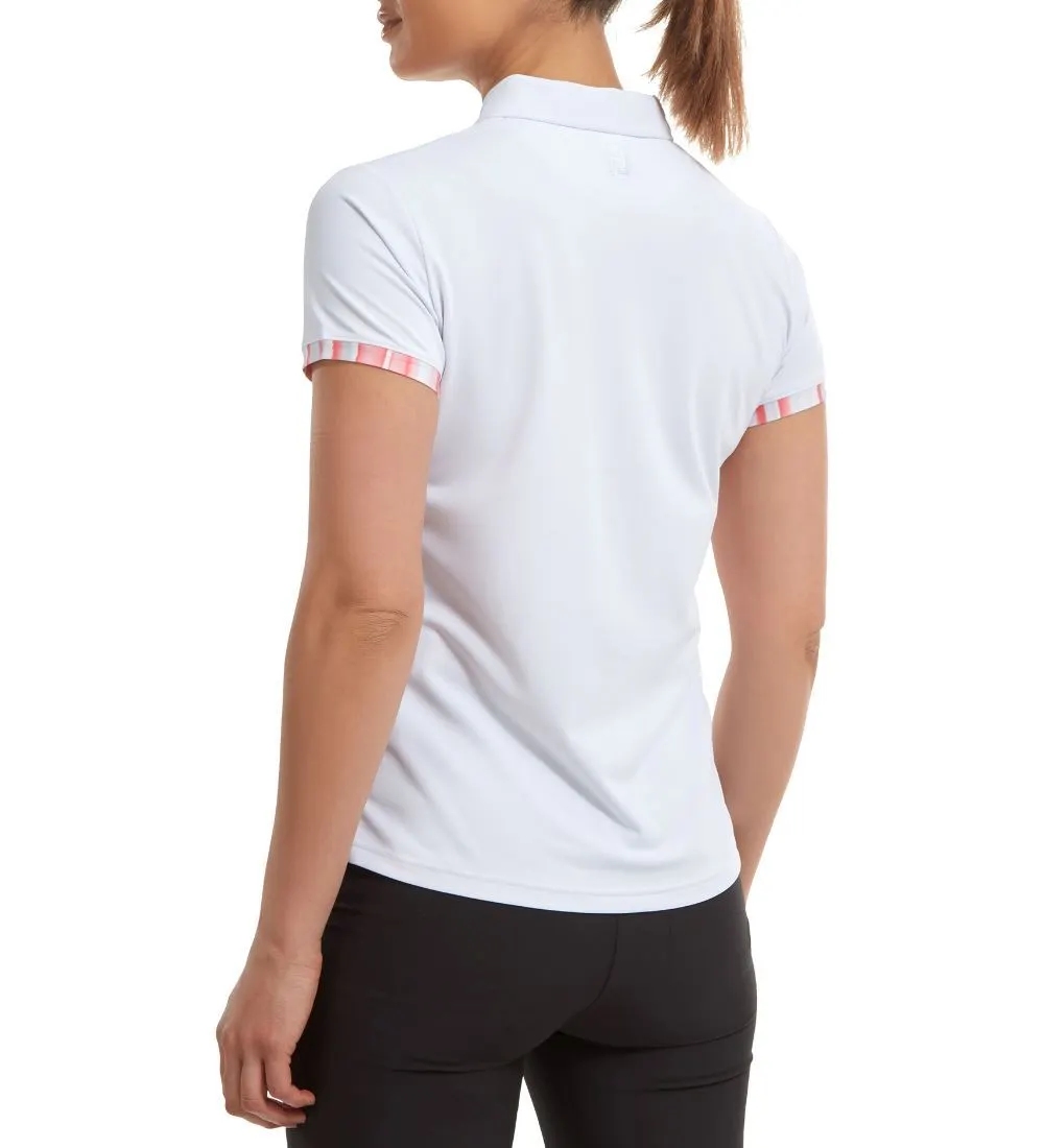 FootJoy Ladies Watercolour Trim Pique Golf Polo Shirt 9 FootJoy Ladies Watercolour Trim Pique Golf Polo Shirt - Image 9