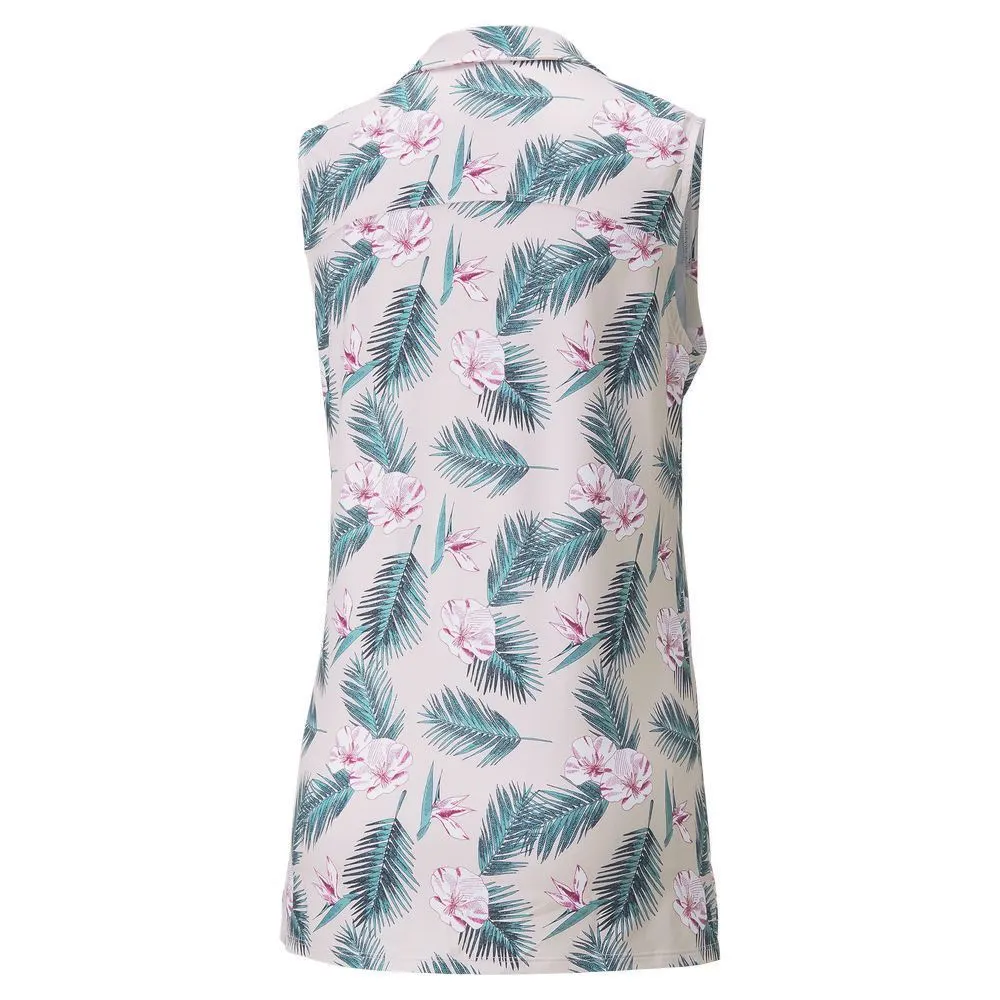 Puma Ladies Cloudspun Paradise Sleeveless Golf Polo Shirt 2 Puma Ladies Cloudspun Paradise Sleeveless Golf Polo Shirt - Image 2