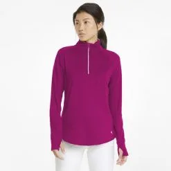Puma Ladies Gamer 1/4-Zip Golf Midlayer -Clothing Shop 0078300 puma ladies gamer 14 zip golf midlayer