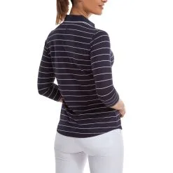 FootJoy Ladies 3/4 Sleeve Pinstripe Pique Golf Polo Shirt -Clothing Shop 0078874 footjoy ladies 34 sleeve pinstripe pique golf polo shirt