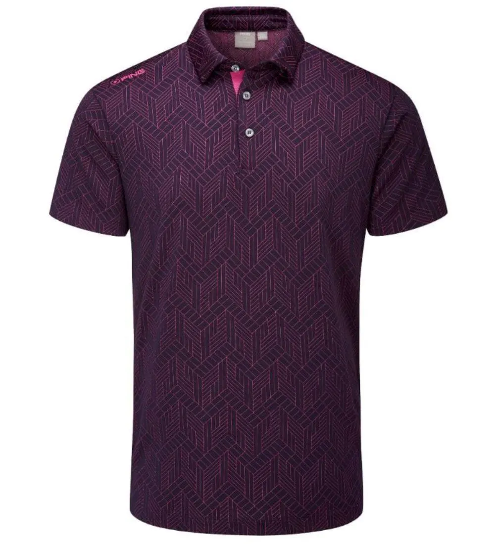 PING Apparel PING Men's Cubic Jacquard Golf Polo Shirt 2 PING Apparel PING Men's Cubic Jacquard Golf Polo Shirt - Image 2