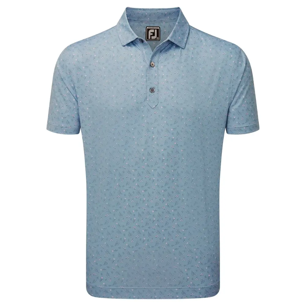 FootJoy Men's Mini Floral Golf Polo Shirt 1 FootJoy Men's Mini Floral Golf Polo Shirt