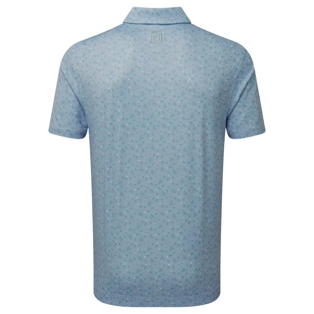 FootJoy Men's Mini Floral Golf Polo Shirt 3 FootJoy Men's Mini Floral Golf Polo Shirt - Image 3