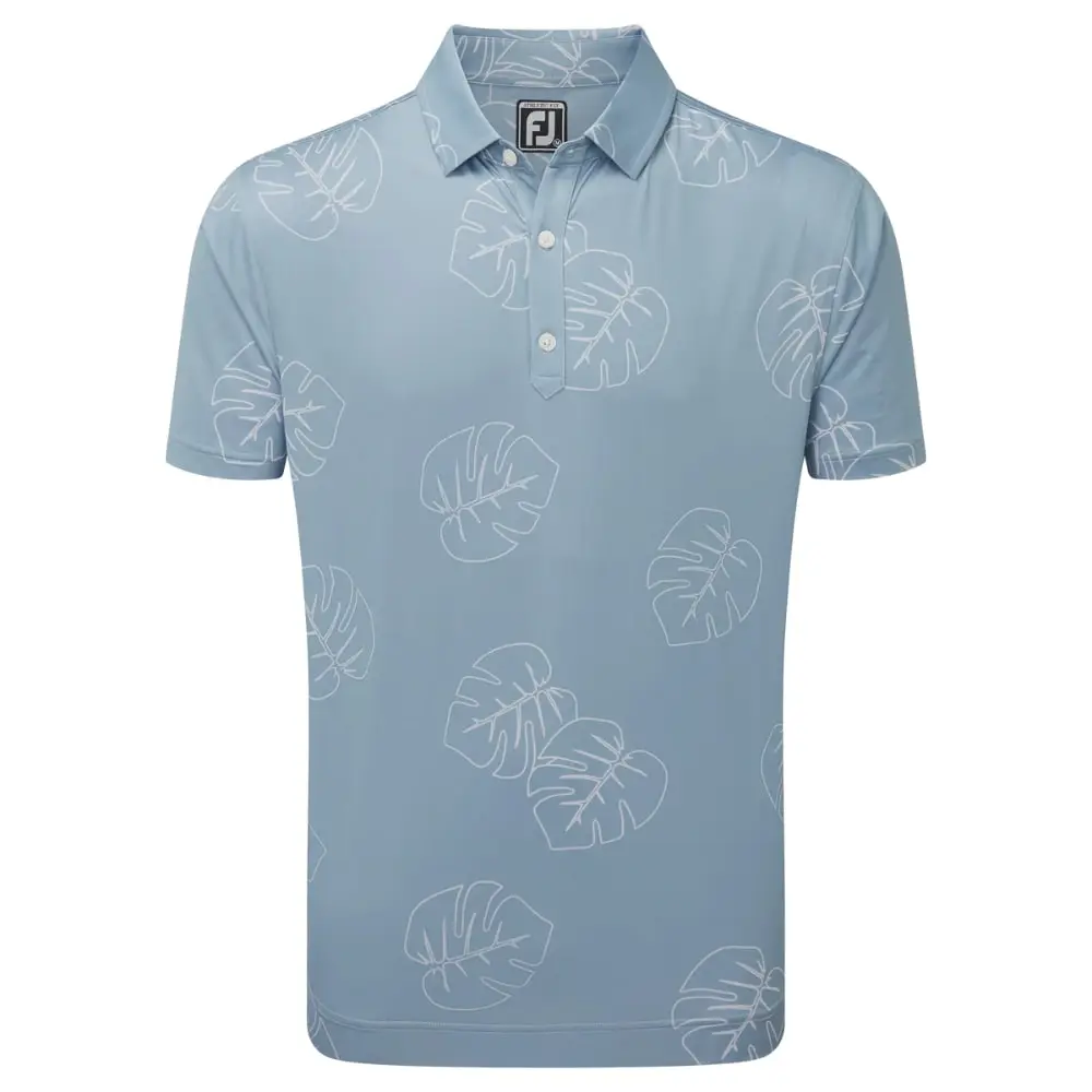 FootJoy Men's Jungle Leaf Pique Golf Polo Shirt 1 FootJoy Men's Jungle Leaf Pique Golf Polo Shirt
