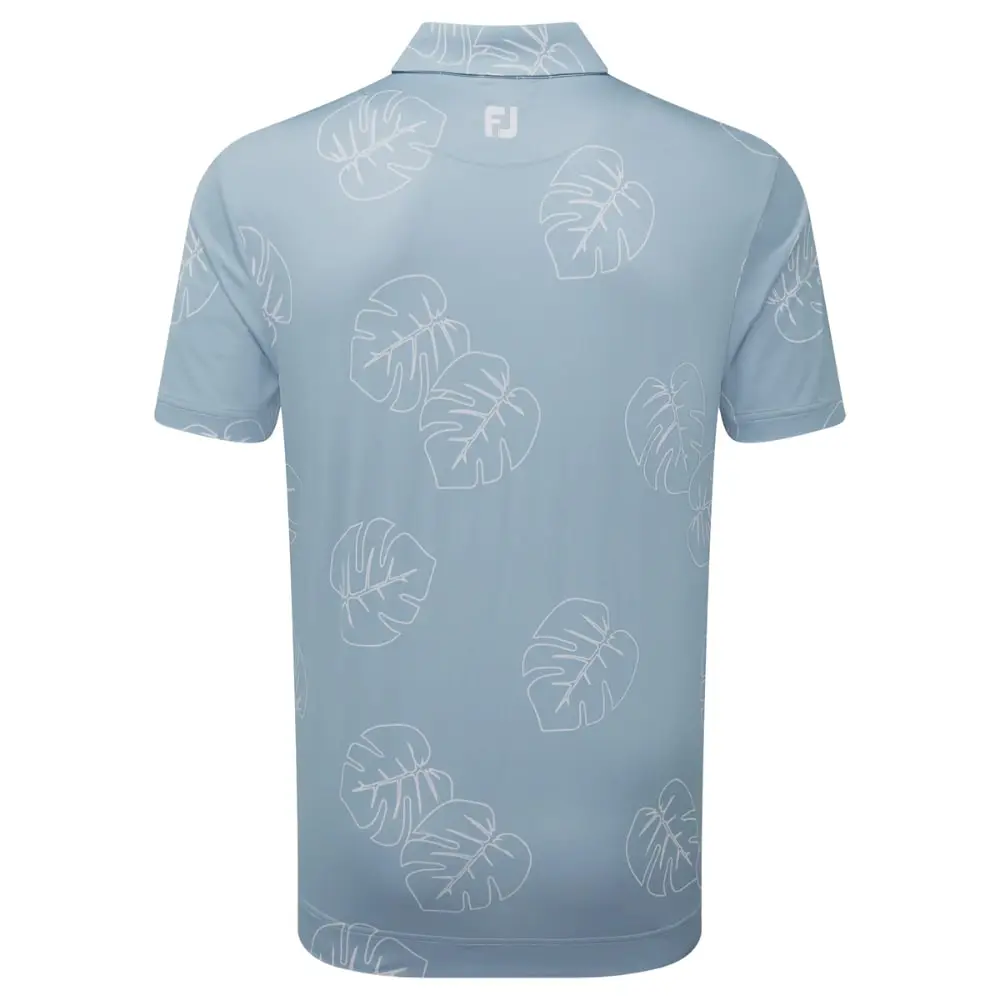 FootJoy Men's Jungle Leaf Pique Golf Polo Shirt 3 FootJoy Men's Jungle Leaf Pique Golf Polo Shirt - Image 3